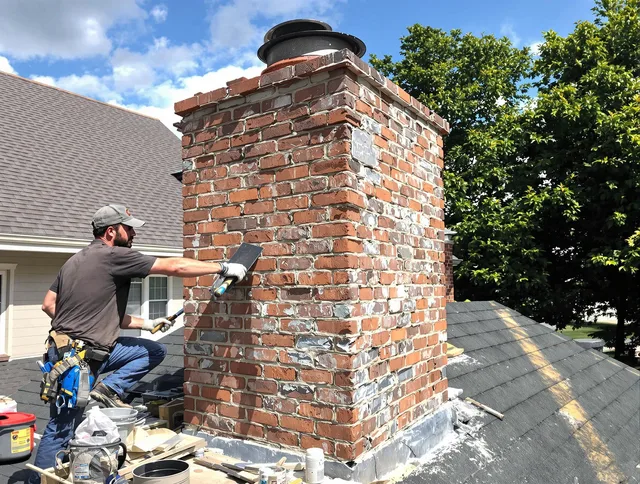Completed chimney rebuild by Lakeville Chimney Sweep in Lakeville, MA