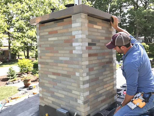 Lakeville Chimney Sweep completing a modern chimney remodel in Lakeville, MA