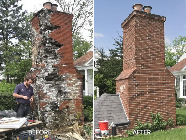 Lakeville Chimney Sweep performing a full chimney restoration in Lakeville, MA