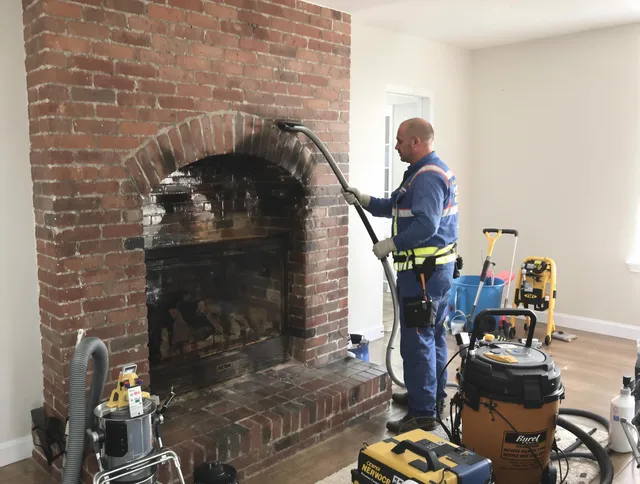 Lakeville Chimney Sweep expert performing detailed chimney sweep in Lakeville, MA