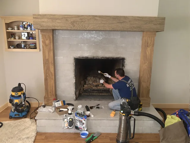 Detailed creosote removal process by Lakeville Chimney Sweep in Lakeville, MA