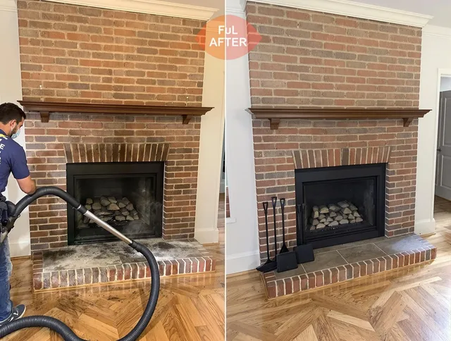 Lakeville Chimney Sweep carefully sanitizing a fireplace in Lakeville, MA