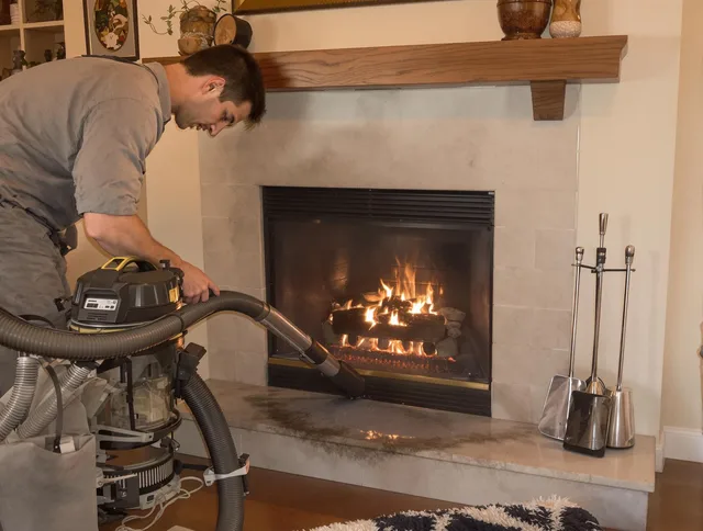Routine fireplace upkeep by Lakeville Chimney Sweep in Lakeville, MA