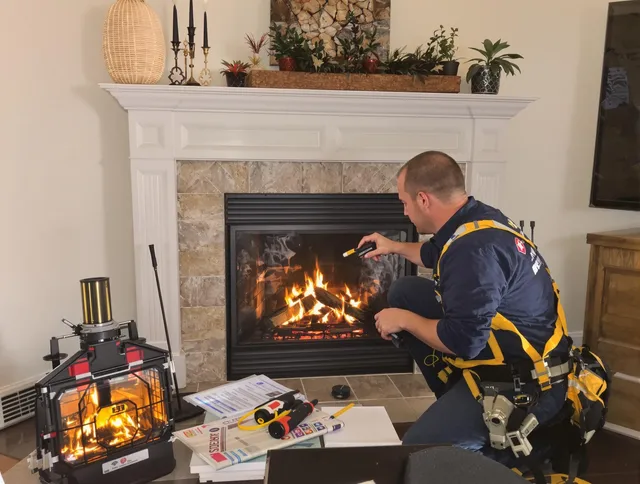 Safety-focused fireplace inspection by Lakeville Chimney Sweep in Lakeville, MA