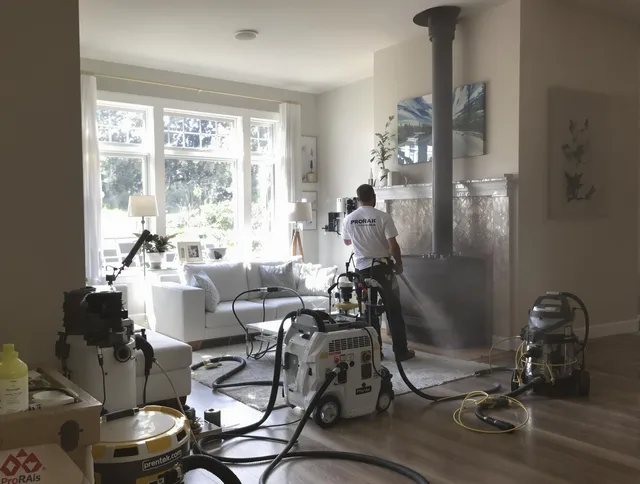 Soot removal service by Lakeville Chimney Sweep for a fireplace in Lakeville, MA
